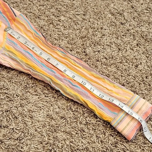 Pilcro Anthro Button Up Multi Striped Boyfriend Oversized Small Medium Festival - Picture 10 of 14